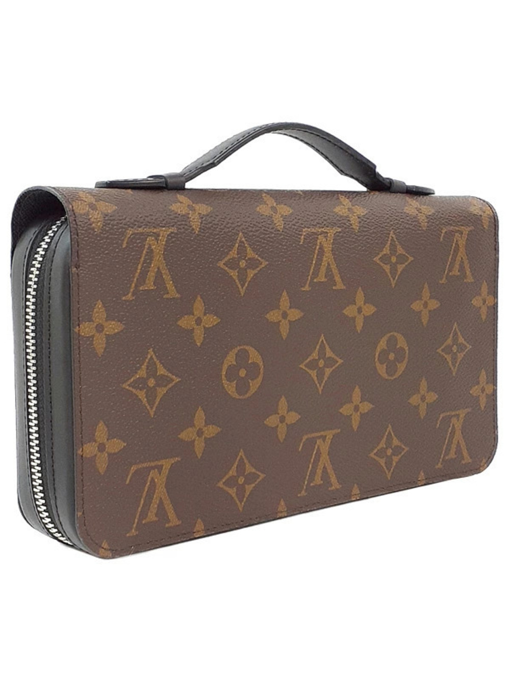 Louis Vuitton Brown Zipper Round Long Wallet Monogram Macassar Zippy Brown